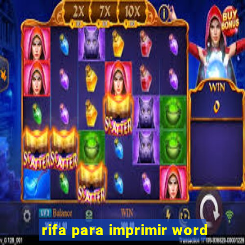 rifa para imprimir word